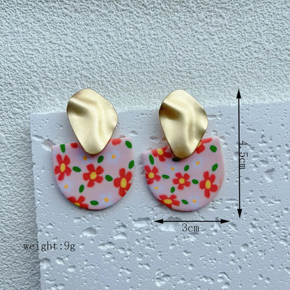 1 Pair Simple Style Classic Style Flower Handmade Soft Clay Drop Earrings