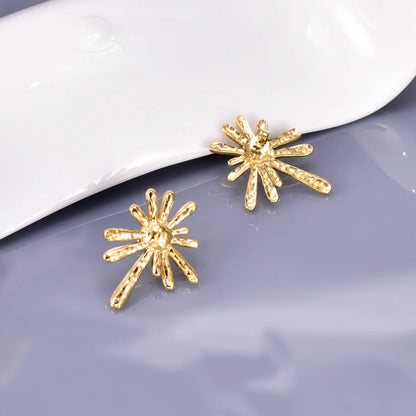 1 Pair Simple Style Classic Style Flower Inlay 304 Stainless Steel Titanium Steel Rhinestones 18K Gold Plated Rose Gold Plated Ear Studs