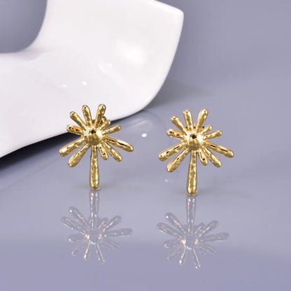 1 Pair Simple Style Classic Style Flower Inlay 304 Stainless Steel Titanium Steel Rhinestones 18K Gold Plated Rose Gold Plated Ear Studs