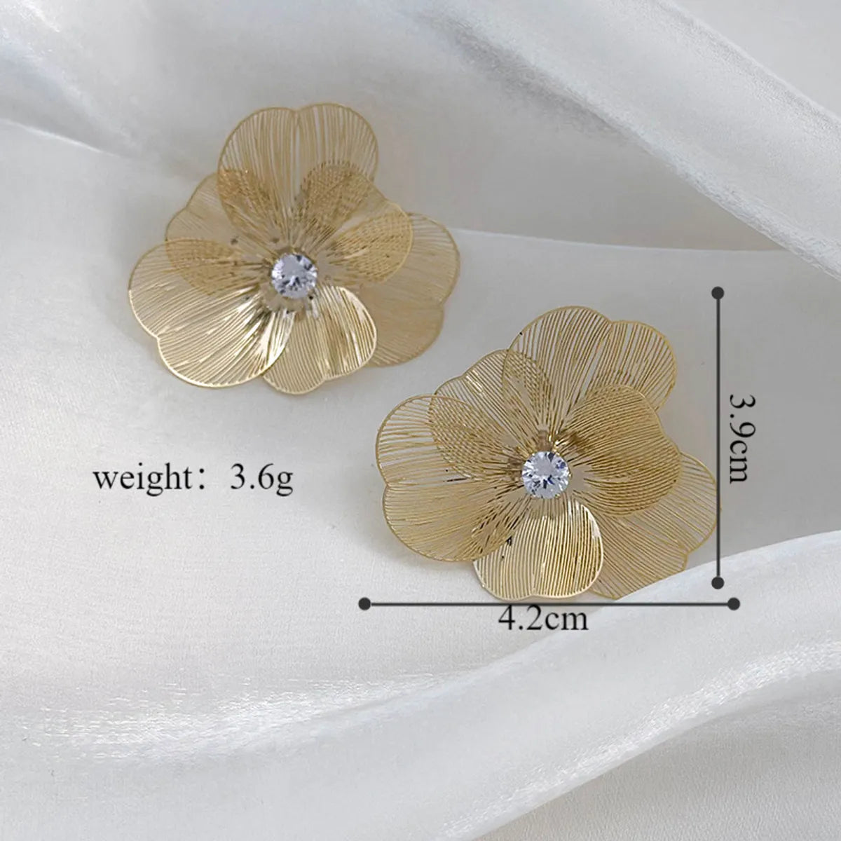 1 Pair Simple Style Classic Style Flower Inlay Copper Rhinestones Ear Studs