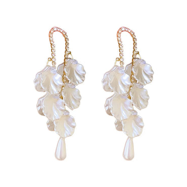 1 Pair Simple Style Classic Style Flower Inlay Copper Zircon Drop Earrings