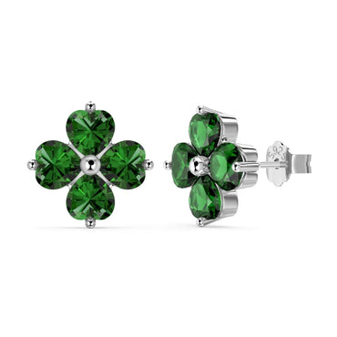 1 Pair Simple Style Classic Style Flower Inlay Sterling Silver Zircon Ear Studs