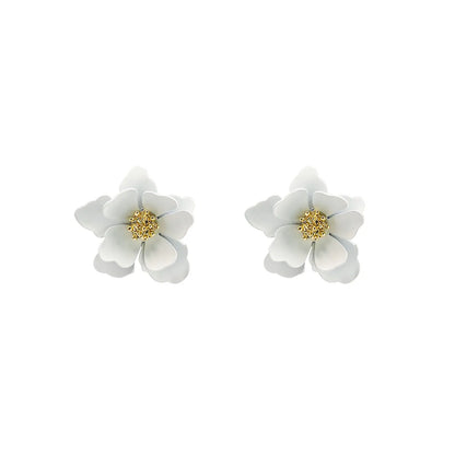 1 Pair Simple Style Classic Style Flower Iron Ear Studs