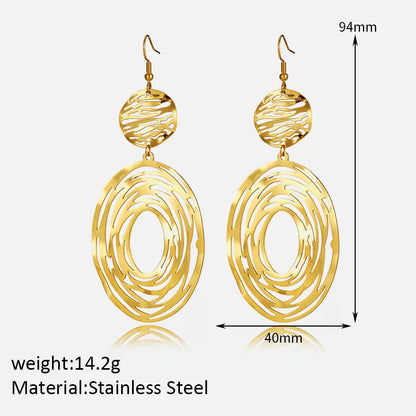 1 Pair Simple Style Classic Style Flower Plating 304 Stainless Steel 304 Stainless Steel 14K Gold Plated Drop Earrings