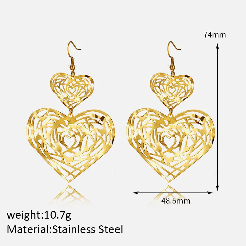 1 Pair Simple Style Classic Style Flower Plating 304 Stainless Steel 304 Stainless Steel 14K Gold Plated Drop Earrings