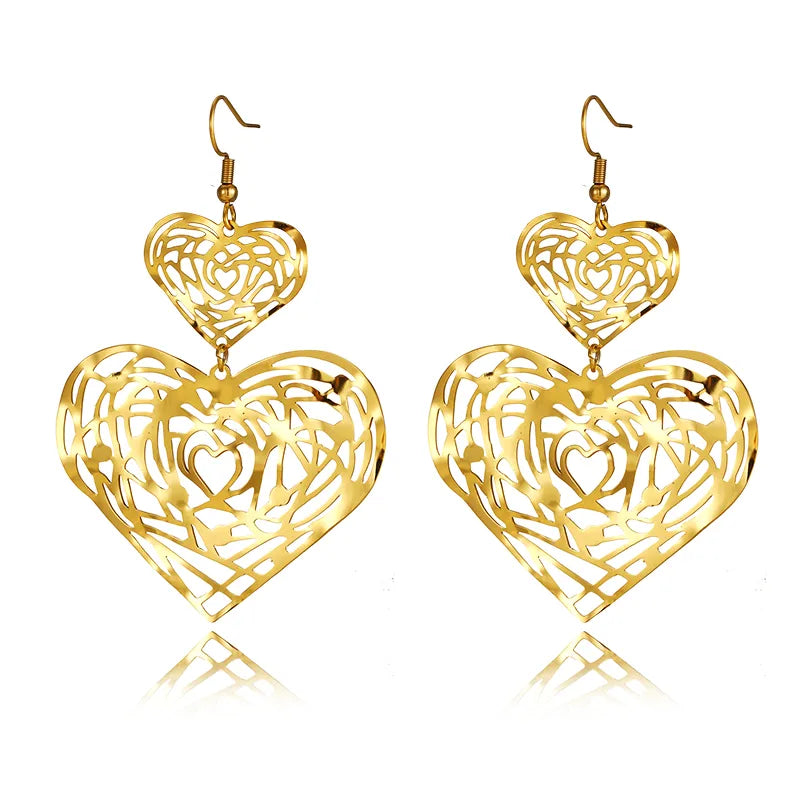 1 Pair Simple Style Classic Style Flower Plating 304 Stainless Steel 304 Stainless Steel 14K Gold Plated Drop Earrings