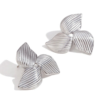 1 Pair Simple Style Classic Style Flower Plating 304 Stainless Steel Ear Studs