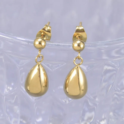 1 Pair Simple Style Classic Style Flower Plating 304 Stainless Steel Titanium Steel 18K Gold Plated Drop Earrings