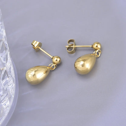 1 Pair Simple Style Classic Style Flower Plating 304 Stainless Steel Titanium Steel 18K Gold Plated Drop Earrings