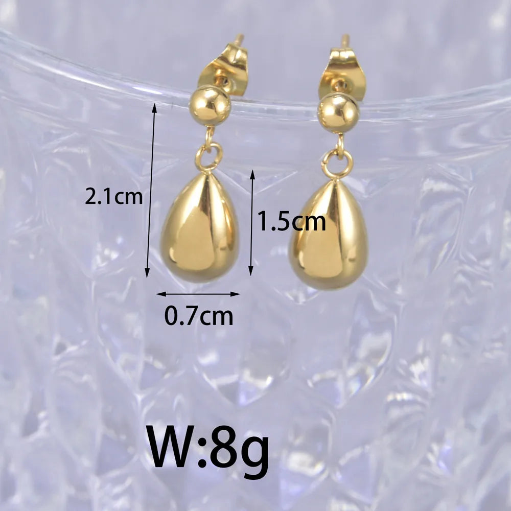 1 Pair Simple Style Classic Style Flower Plating 304 Stainless Steel Titanium Steel 18K Gold Plated Drop Earrings