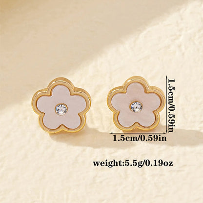 1 Pair Simple Style Classic Style Flower Plating Alloy Gold Plated Ear Studs