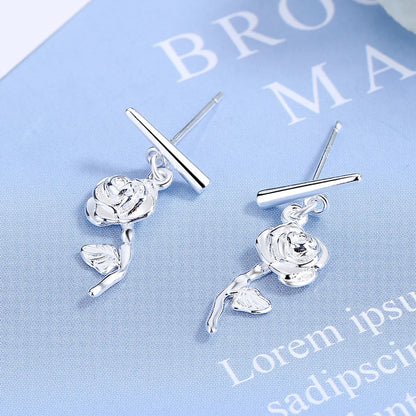 1 Pair Simple Style Classic Style Flower Plating Copper Gold Plated Earrings