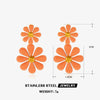 1 Pair Simple Style Classic Style Flower Plating Inlay 304 Stainless Steel Resin 18K Gold Plated Drop Earrings