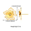 1 Pair Simple Style Classic Style Flower Plating Inlay 304 Stainless Steel Zircon 18K Gold Plated Ear Studs