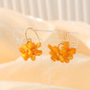 1 Pair Simple Style Classic Style Flower Plating Inlay Brass Zircon 14k Gold Plated 18k Gold Plated Drop Earrings