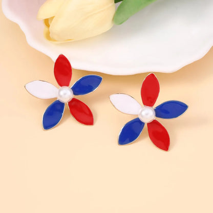 1 Pair Simple Style Classic Style Flower Plating Zinc Alloy Gold Plated Ear Studs