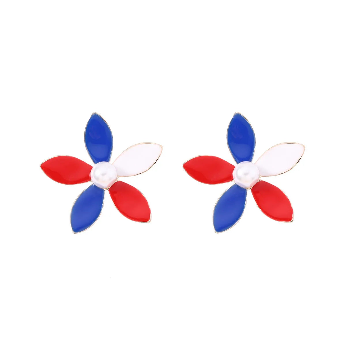 1 Pair Simple Style Classic Style Flower Plating Zinc Alloy Gold Plated Ear Studs