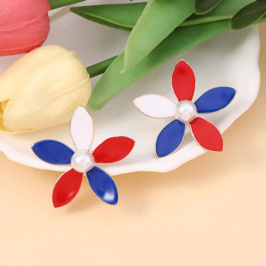 1 Pair Simple Style Classic Style Flower Plating Zinc Alloy Gold Plated Ear Studs