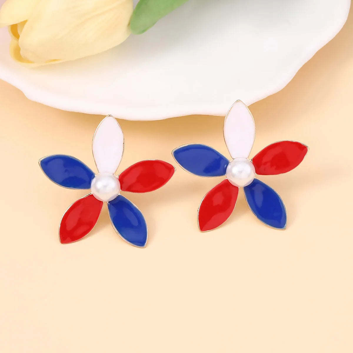 1 Pair Simple Style Classic Style Flower Plating Zinc Alloy Gold Plated Ear Studs