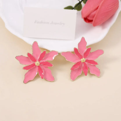 1 Pair Simple Style Classic Style Flower Plating Zinc Alloy Gold Plated Ear Studs