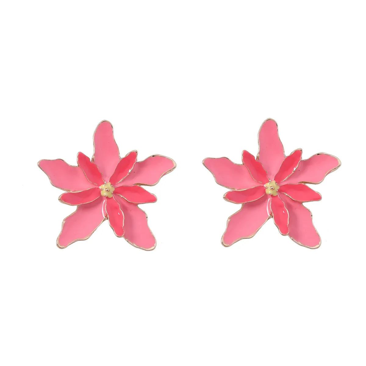 1 Pair Simple Style Classic Style Flower Plating Zinc Alloy Gold Plated Ear Studs