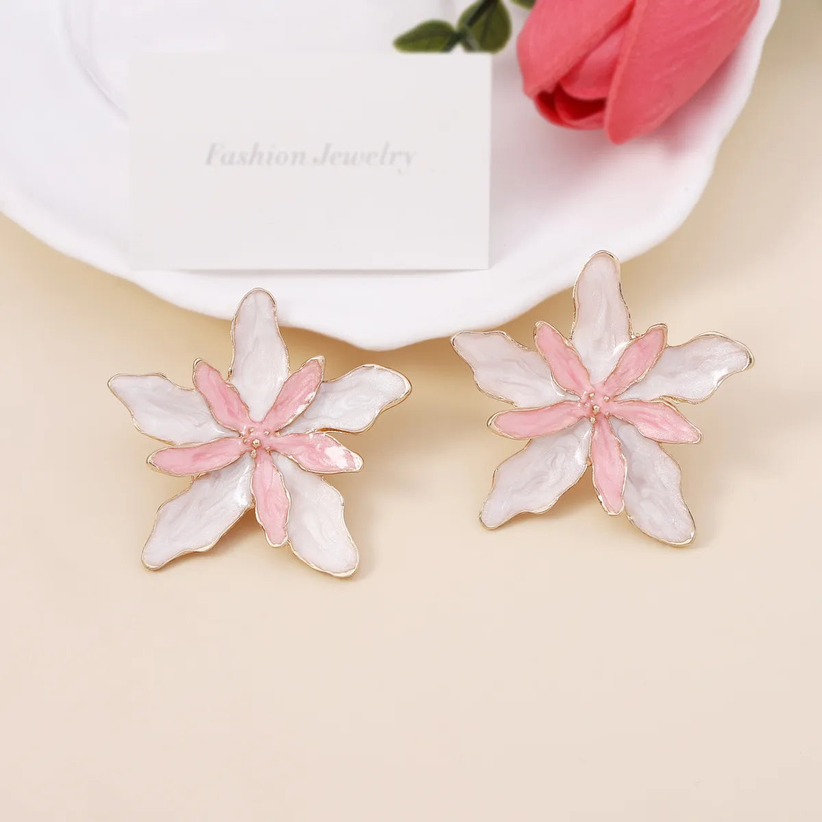 1 Pair Simple Style Classic Style Flower Plating Zinc Alloy Gold Plated Ear Studs