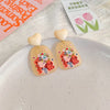 1 Pair Simple Style Classic Style Flower Printing Arylic Drop Earrings