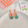 1 Pair Simple Style Classic Style Flower Printing Arylic Drop Earrings