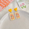 1 Pair Simple Style Classic Style Flower Printing Arylic Drop Earrings