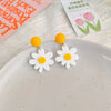 1 Pair Simple Style Classic Style Flower Printing Arylic Drop Earrings