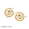 1 Pair Simple Style Classic Style Flower 304 Stainless Steel Gold Plated Earrings