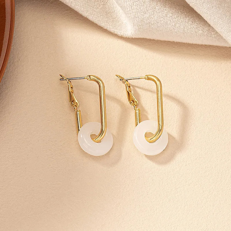 1 Pair Simple Style Classic Style Geometric Alloy Earrings