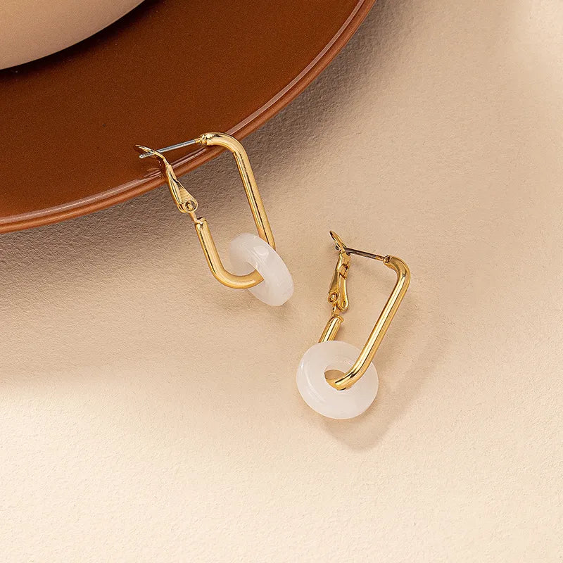 1 Pair Simple Style Classic Style Geometric Alloy Earrings