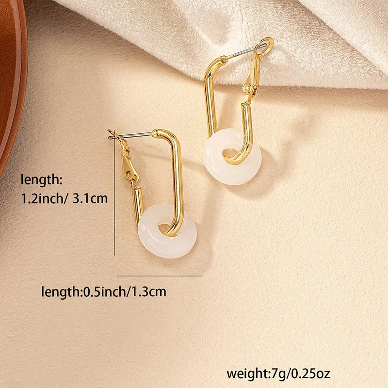 1 Pair Simple Style Classic Style Geometric Alloy Earrings