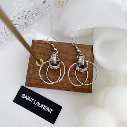 1 Pair Simple Style Classic Style Geometric Alloy White Gold Plated Drop Earrings