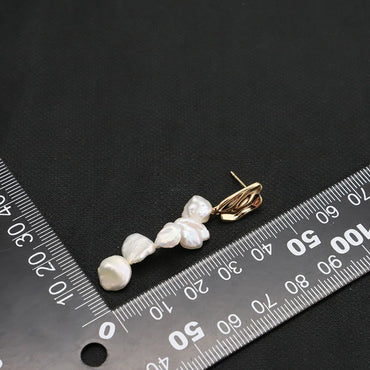 1 Pair Simple Style Classic Style Geometric Freshwater Pearl Copper Drop Earrings