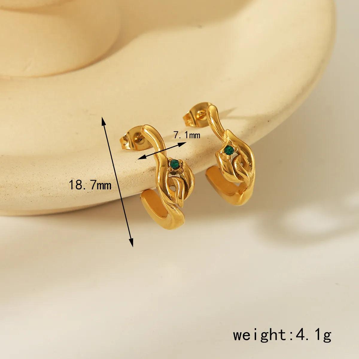 1 Pair Simple Style Classic Style Geometric Inlay 304 Stainless Steel Zircon 18K Gold Plated Ear Studs