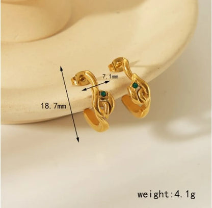 1 Pair Simple Style Classic Style Geometric Inlay 304 Stainless Steel Zircon 18K Gold Plated Ear Studs