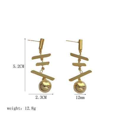 1 Pair Simple Style Classic Style Geometric Plating Copper 18K Gold Plated Drop Earrings