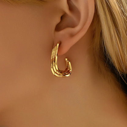 1 Pair Simple Style Classic Style Geometric Plating Copper 18K Gold Plated Ear Studs