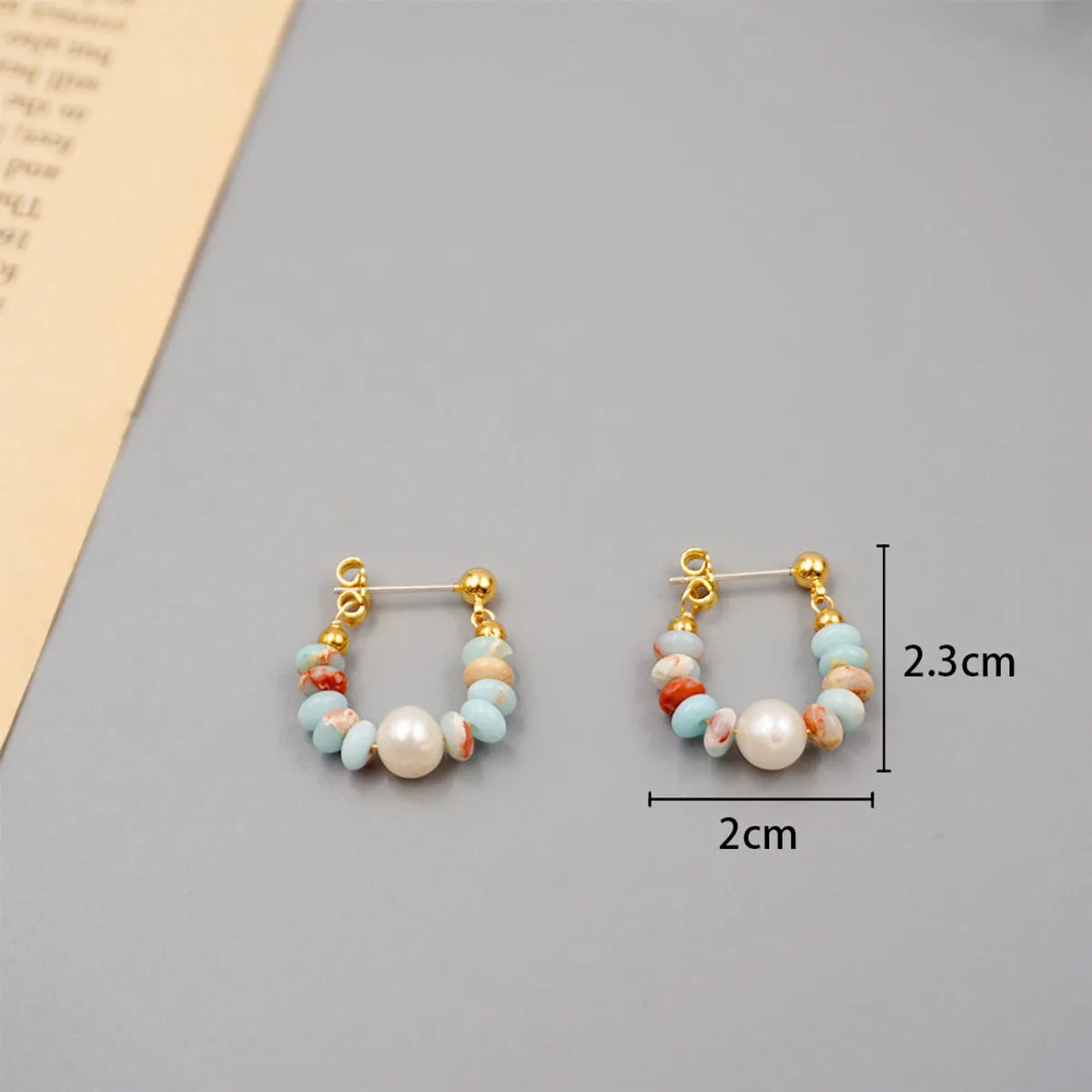 1 Pair Simple Style Classic Style Geometric Plating Freshwater Pearl Stone Gold Plated Earrings