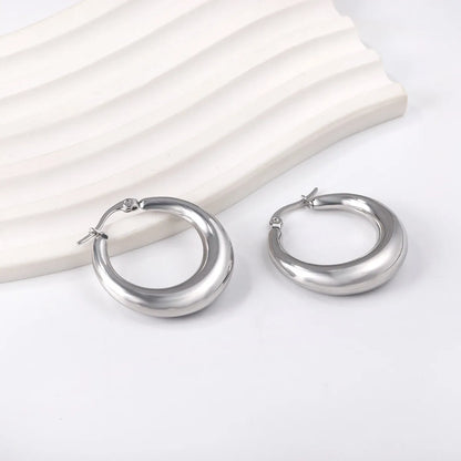 1 Pair Simple Style Classic Style Geometric Plating Stainless Steel Earrings