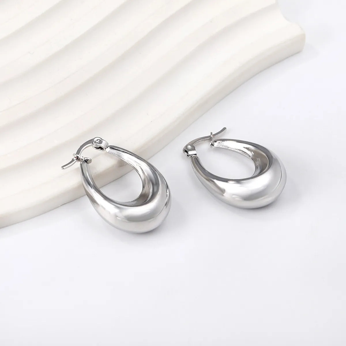 1 Pair Simple Style Classic Style Geometric Plating Stainless Steel Earrings