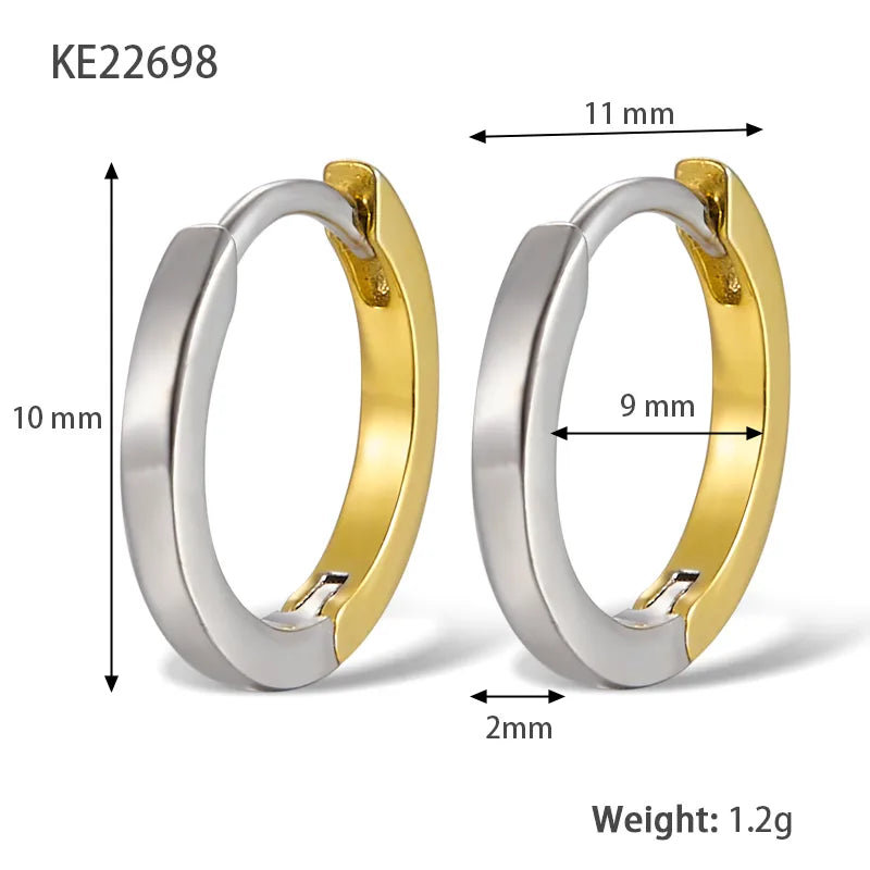 1 Pair Simple Style Classic Style Geometric Plating Sterling Silver 18k Gold Plated Hoop Earrings