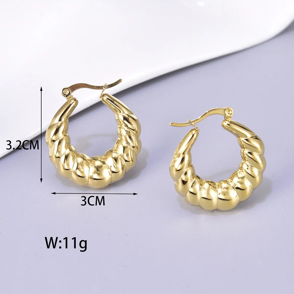 1 Pair Simple Style Classic Style Geometric Plating Titanium Steel 18k Gold Plated Earrings