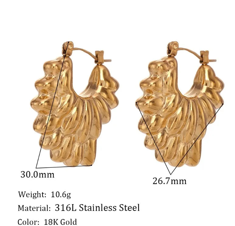 1 Pair Simple Style Classic Style Geometric Plating 304 Stainless Steel Titanium Steel 18K Gold Plated Earrings