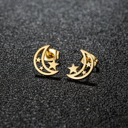 1 Pair Simple Style Classic Style Geometric Polishing Plating 304 Stainless Steel 18K Gold Plated Ear Studs