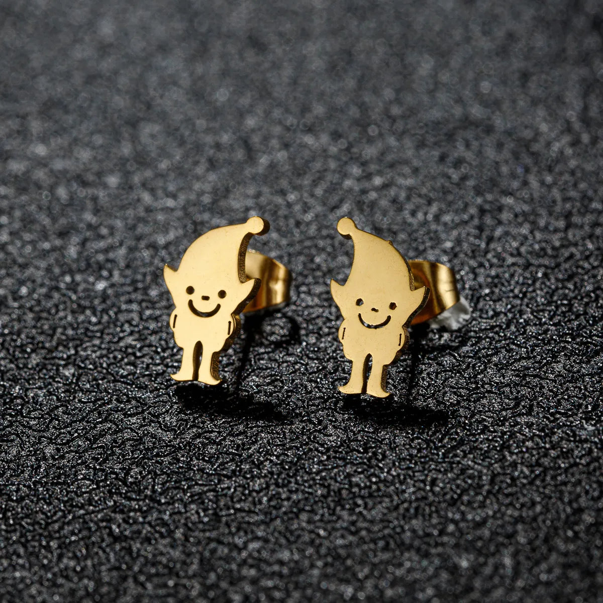 1 Pair Simple Style Classic Style Geometric Polishing Plating 304 Stainless Steel 18K Gold Plated Ear Studs