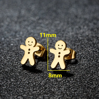 1 Pair Simple Style Classic Style Geometric Polishing Plating 304 Stainless Steel 18K Gold Plated Ear Studs