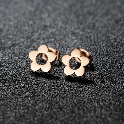 1 Pair Simple Style Classic Style Geometric Polishing Plating 304 Stainless Steel 18K Gold Plated Ear Studs